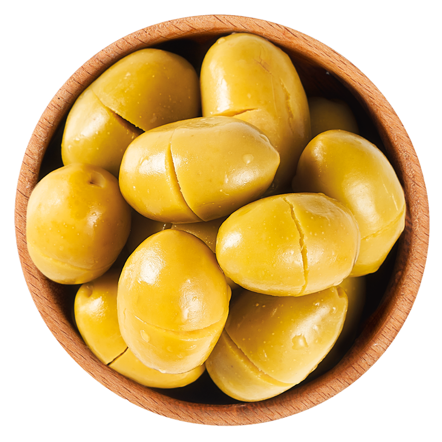 Giant Green Cracked Olives